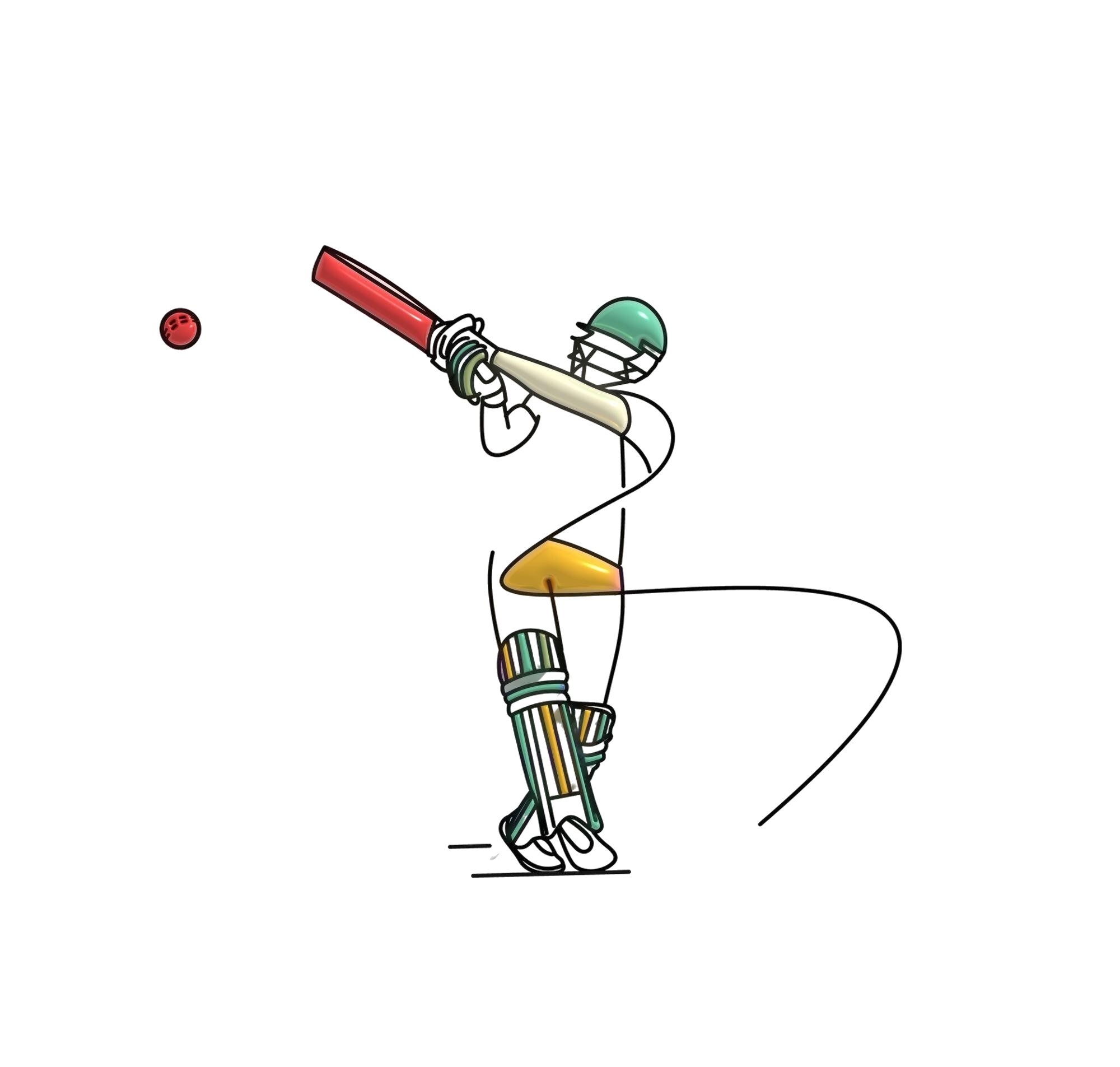 Decorative cricket-themed background element for Kuwaitat Play Zone